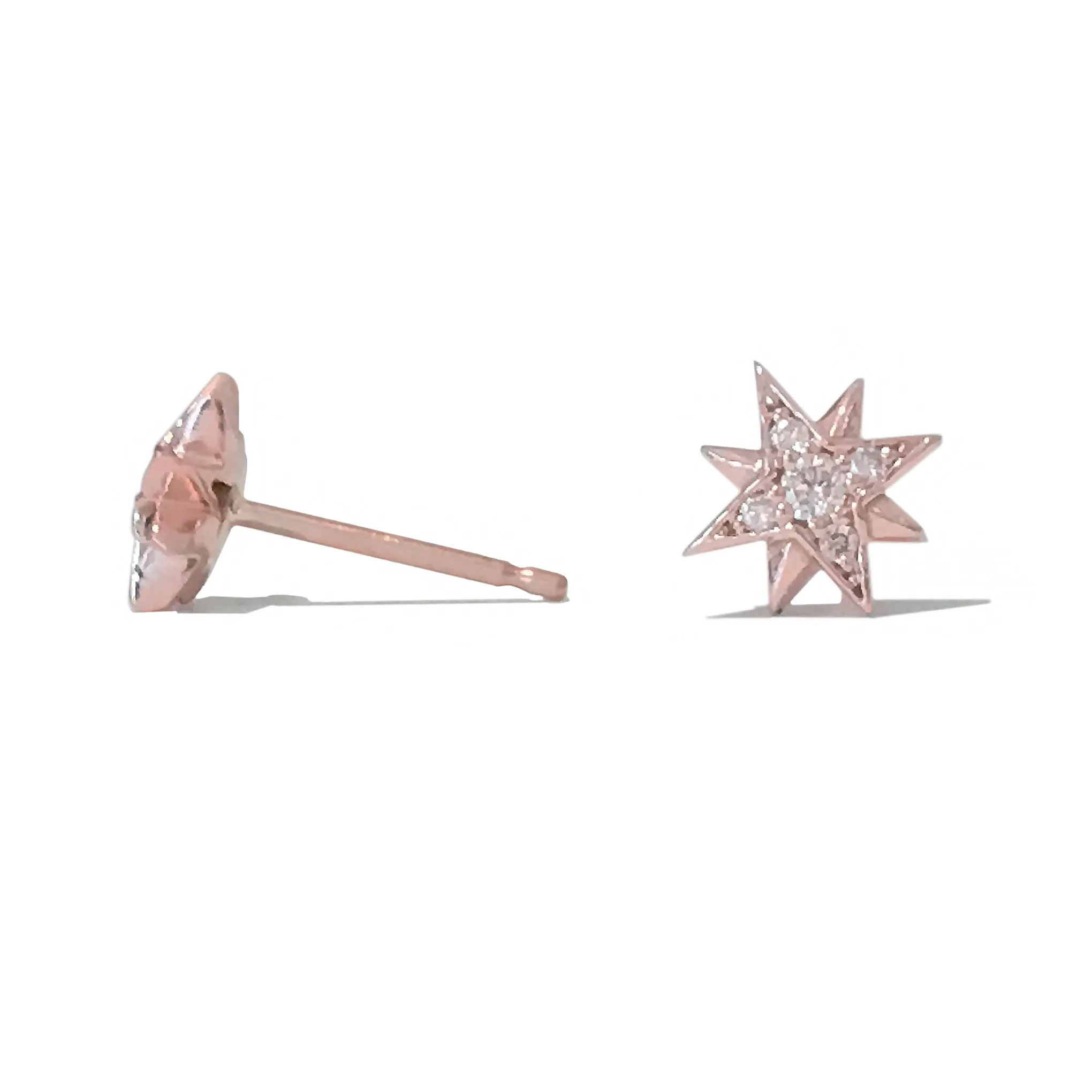 14K Gold Pavé Diamond Starburst Stud Earring & Jacket Set