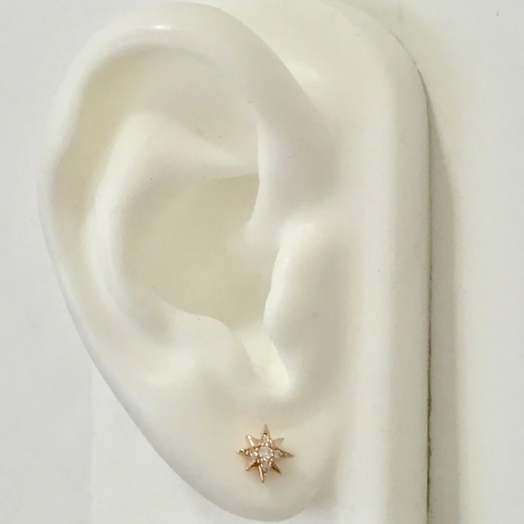 14K Gold Pavé Diamond Starburst Stud Earring & Jacket Set