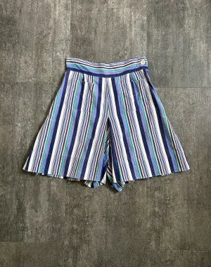 1940s striped shorts . vintage 40s shorts . 24-25 waist