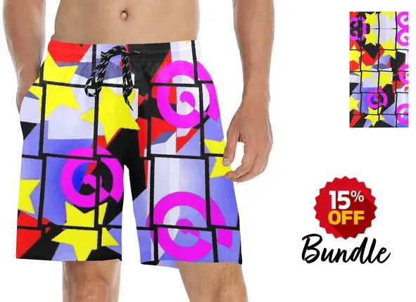 1980's Abstract Design Men's Beach Bundle