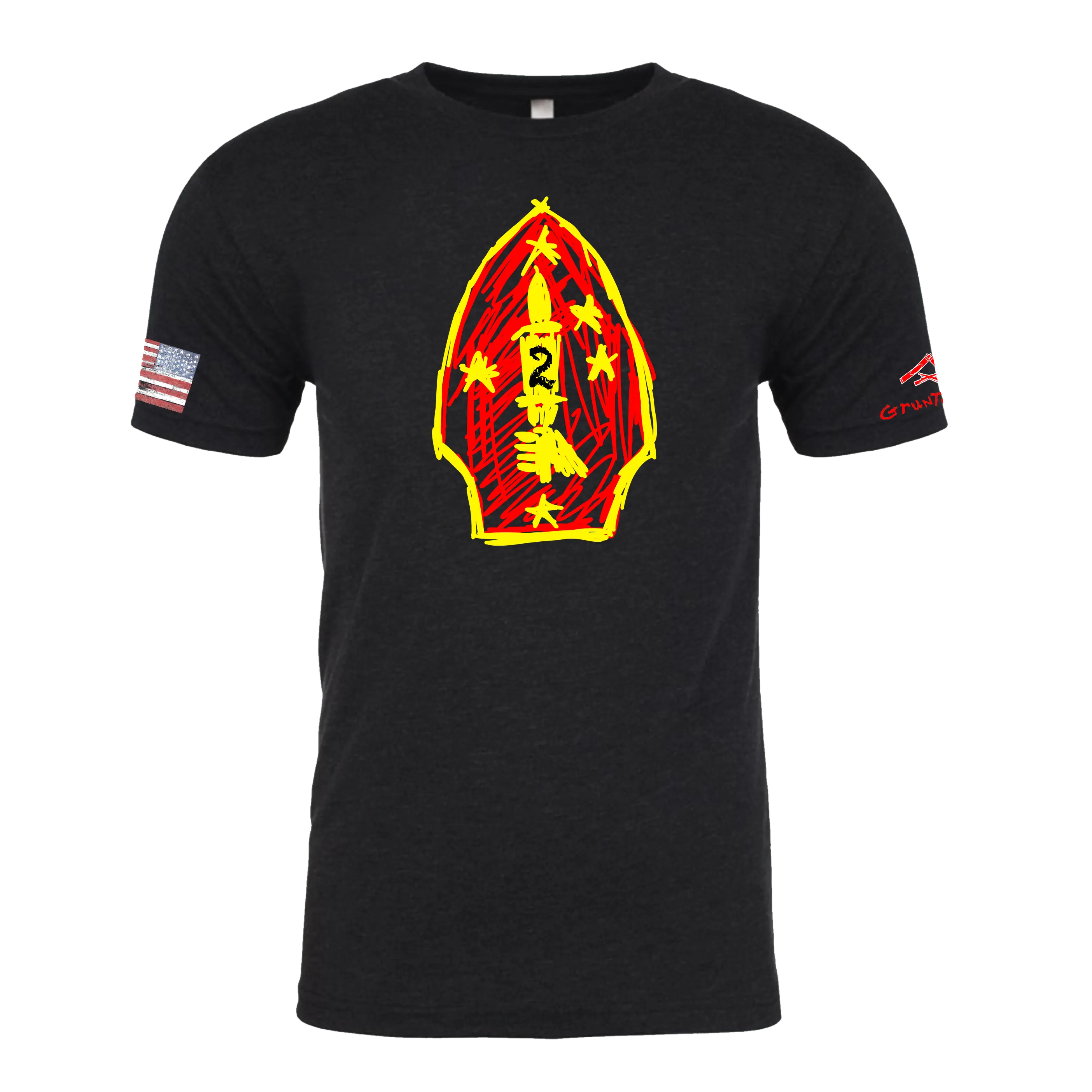 2ND MAR DIV Crayon Shirt (OD OR CHARCOAL GRAY)