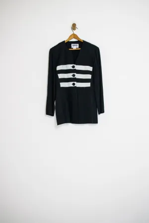 90's STRIPED BLAZER / MEDIUM