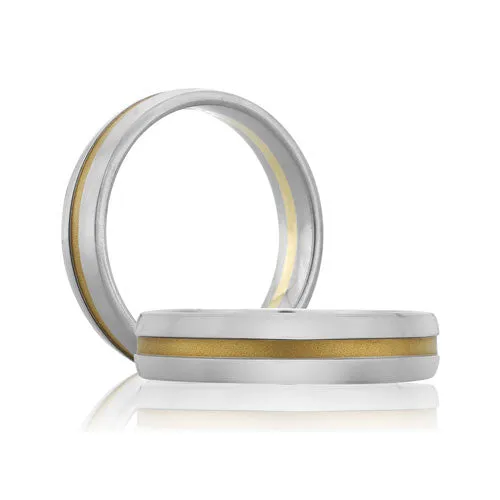 A.JAFFE Classic Two Tone Men's Wedding Band BB0051-PL