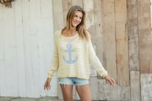 Anchor Striped Crewneck Sweater