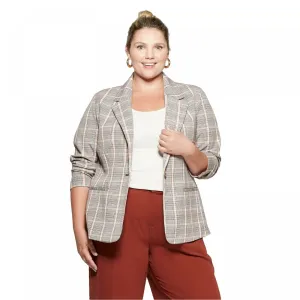 Ava & Viv Women's Plus Size Plaid Blazer