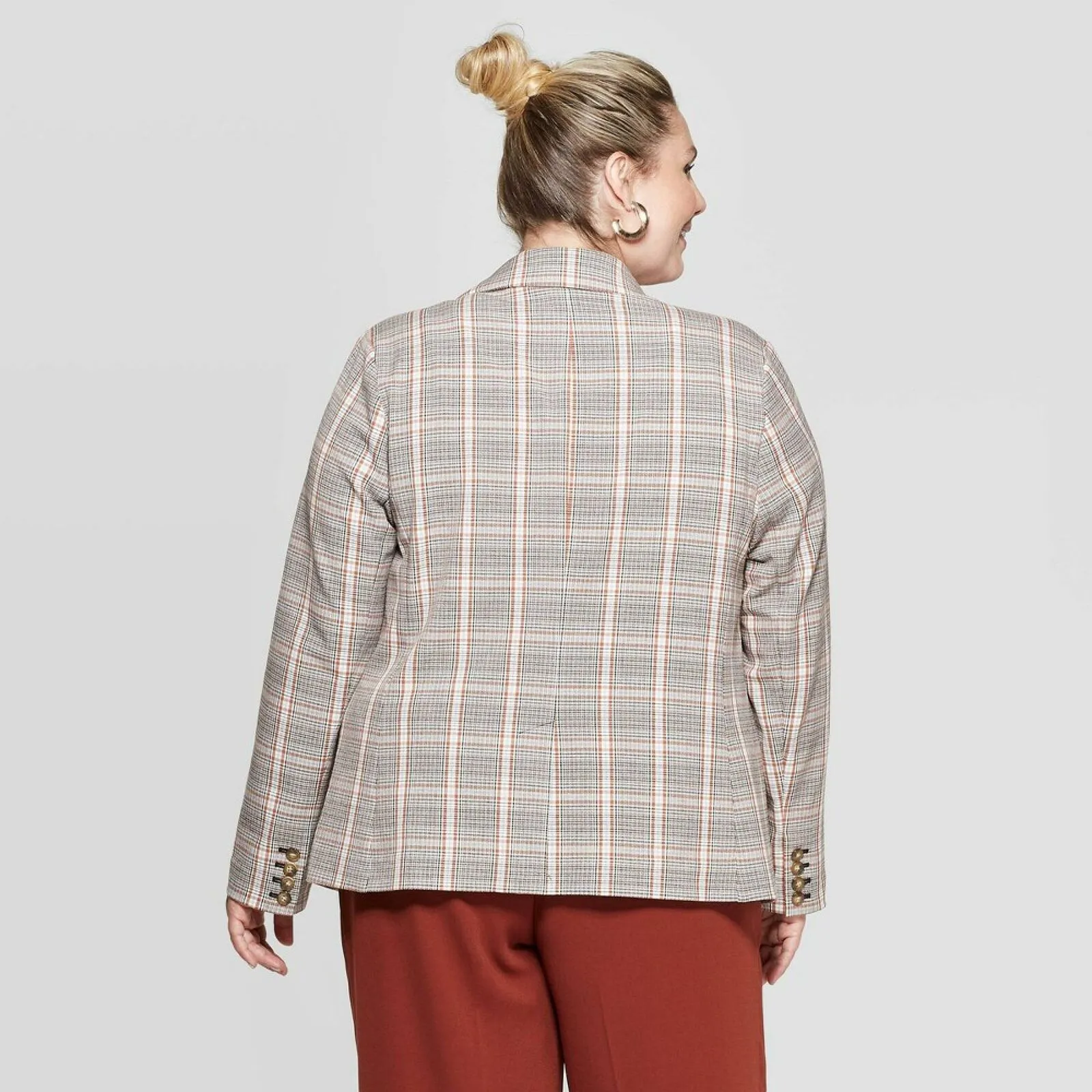 Ava & Viv Women's Plus Size Plaid Blazer