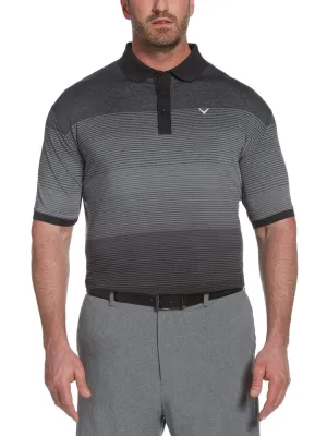 Big & Tall Cooling Engineered Space Dye Stripe Polo with Chevron