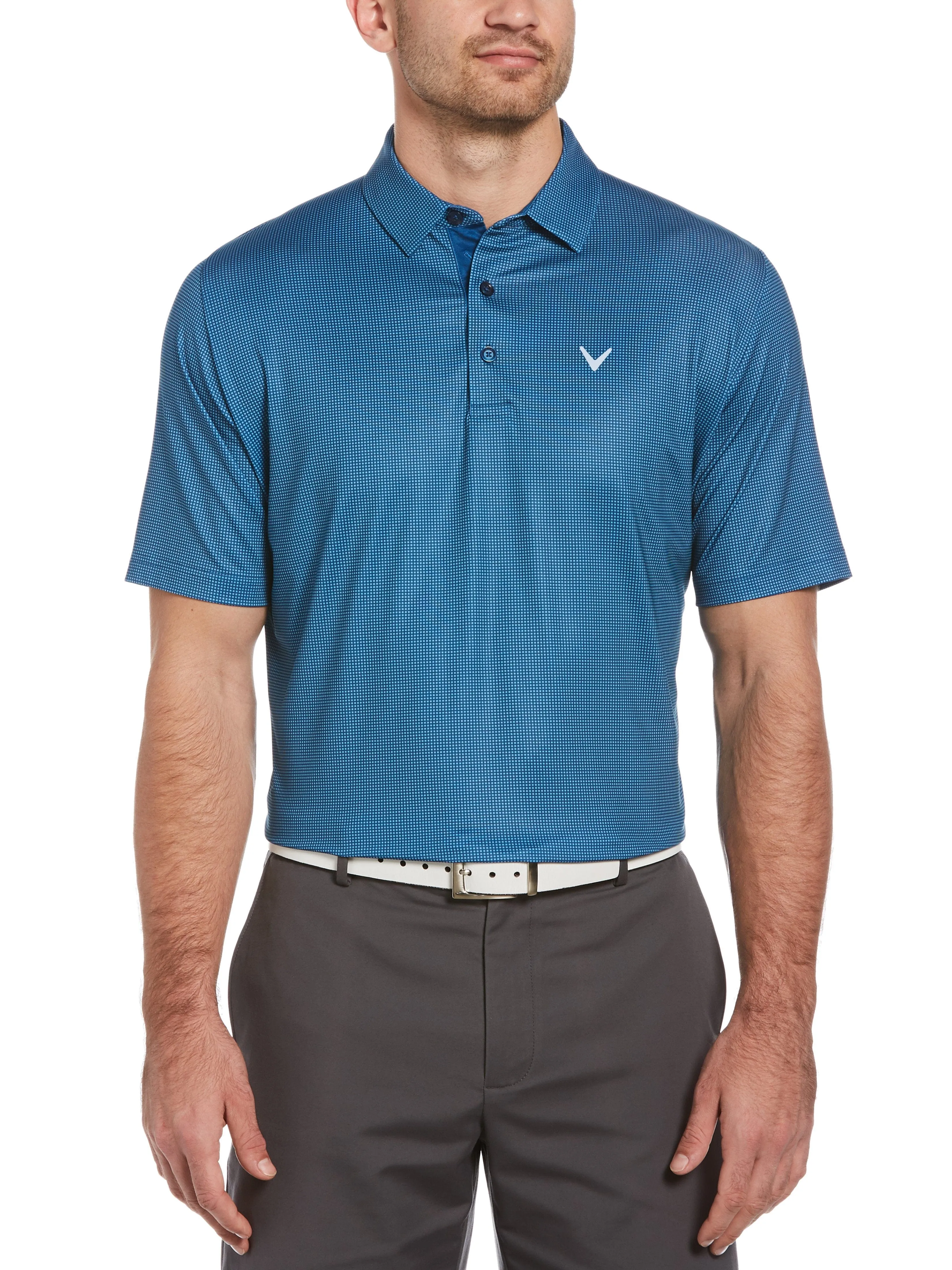 Big & Tall Printed Gingham Swing Tech™ Polo