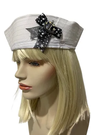 Black Star Bow and Anchor Sailor Hat
