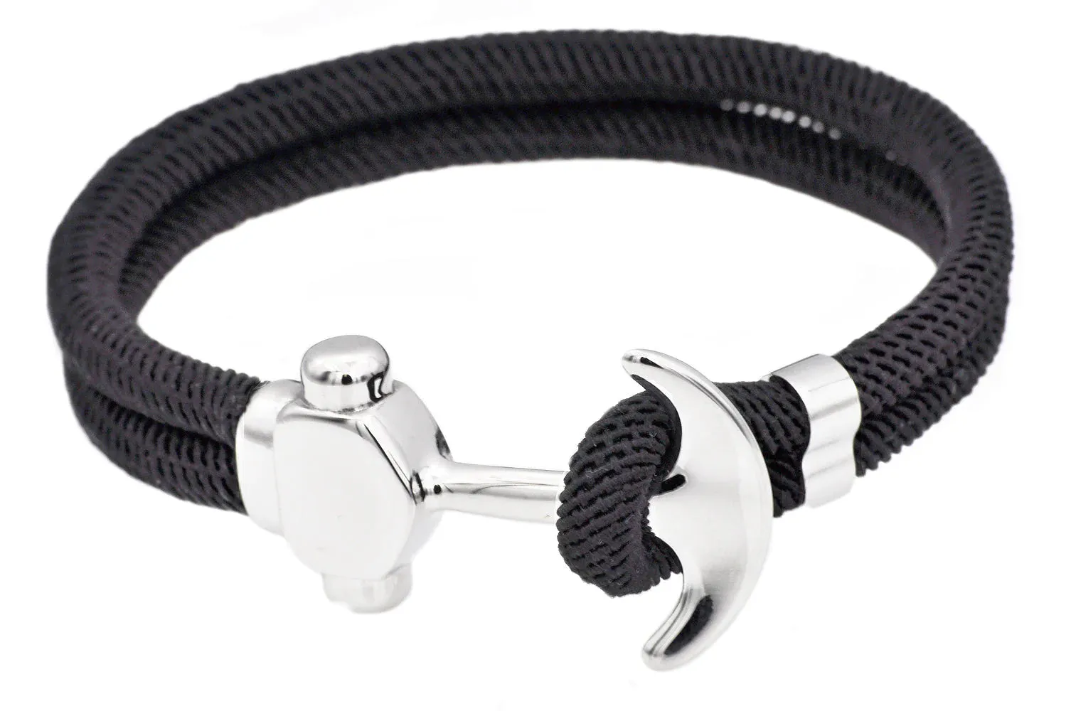 Blackjack Men's Bracelet Twisted Cotton Anchor BJB225BK
