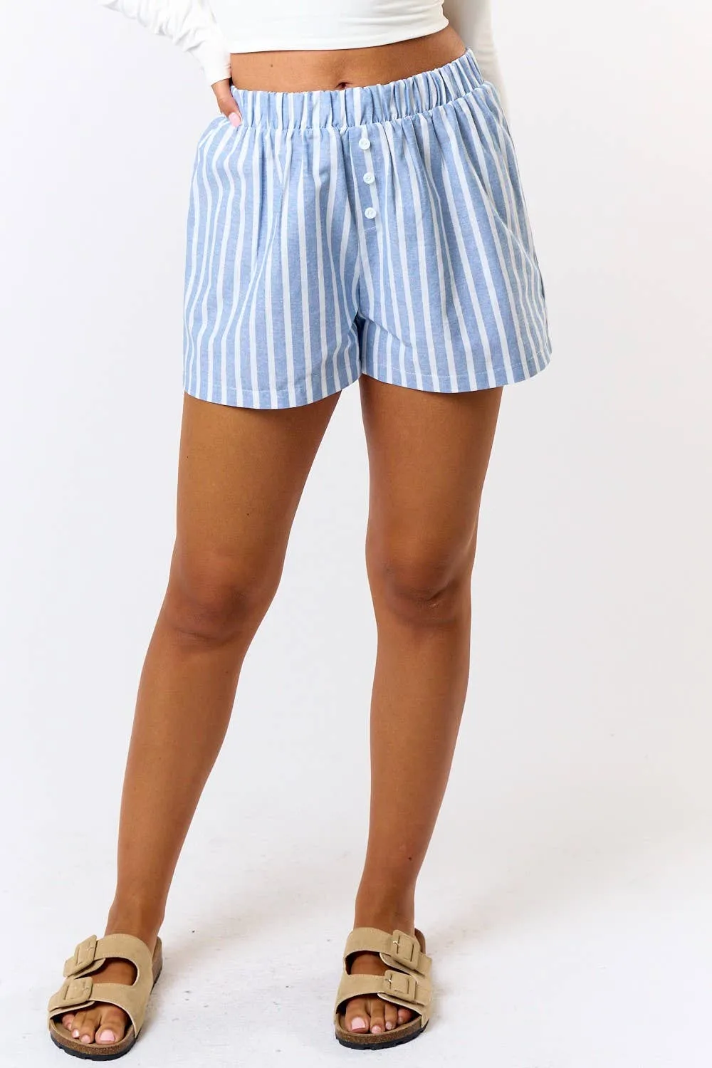 Blue Striped Boxer Shorts