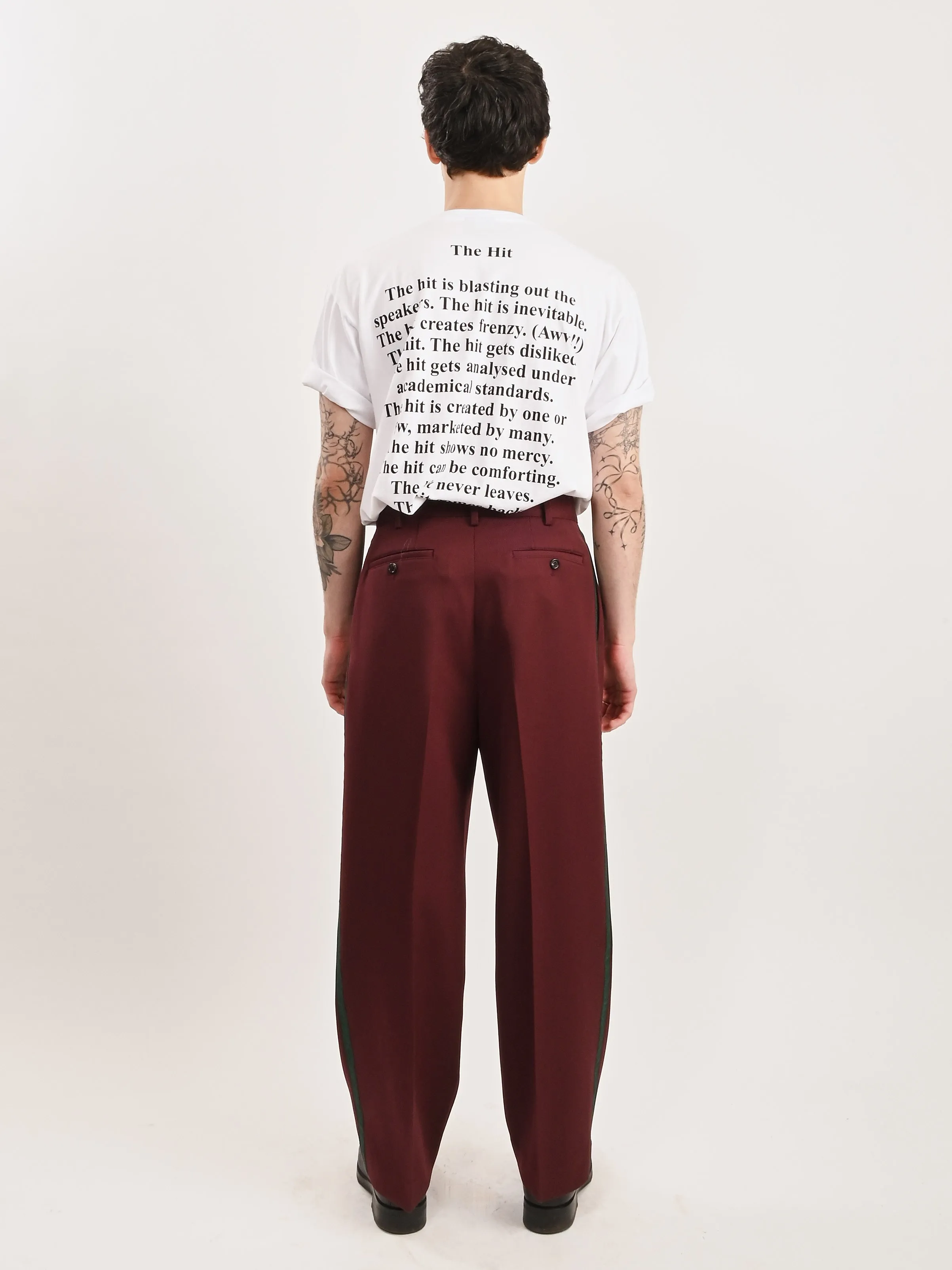 Burgundy Riding Twill Braided Trouser