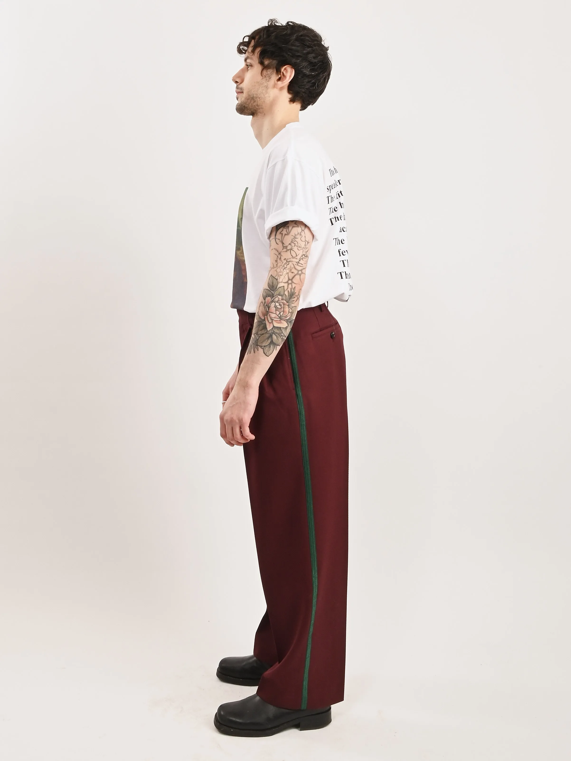 Burgundy Riding Twill Braided Trouser