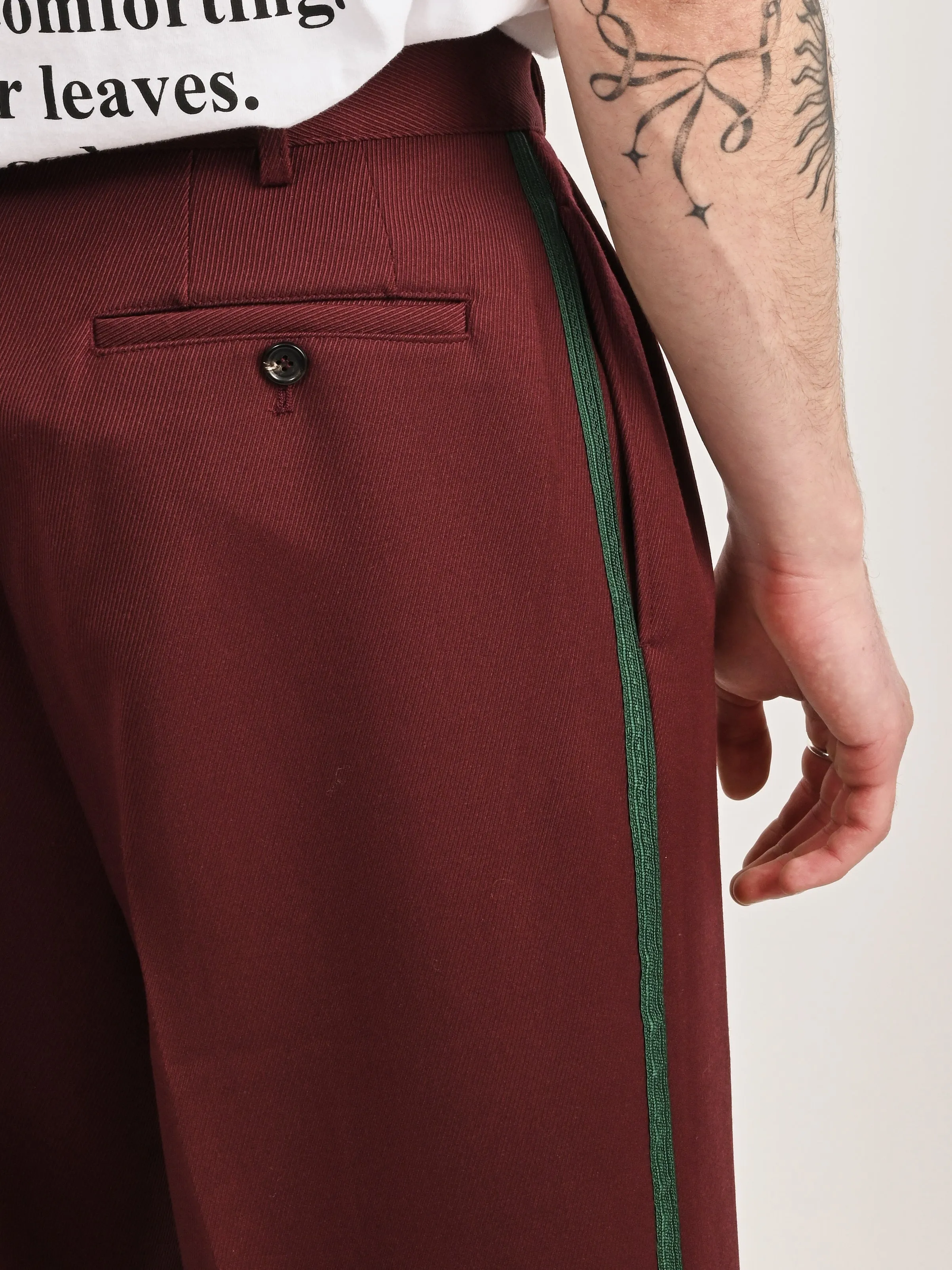 Burgundy Riding Twill Braided Trouser