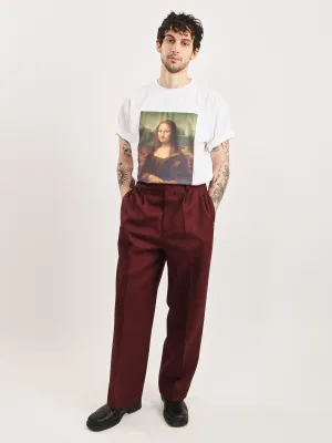 Burgundy Riding Twill Braided Trouser