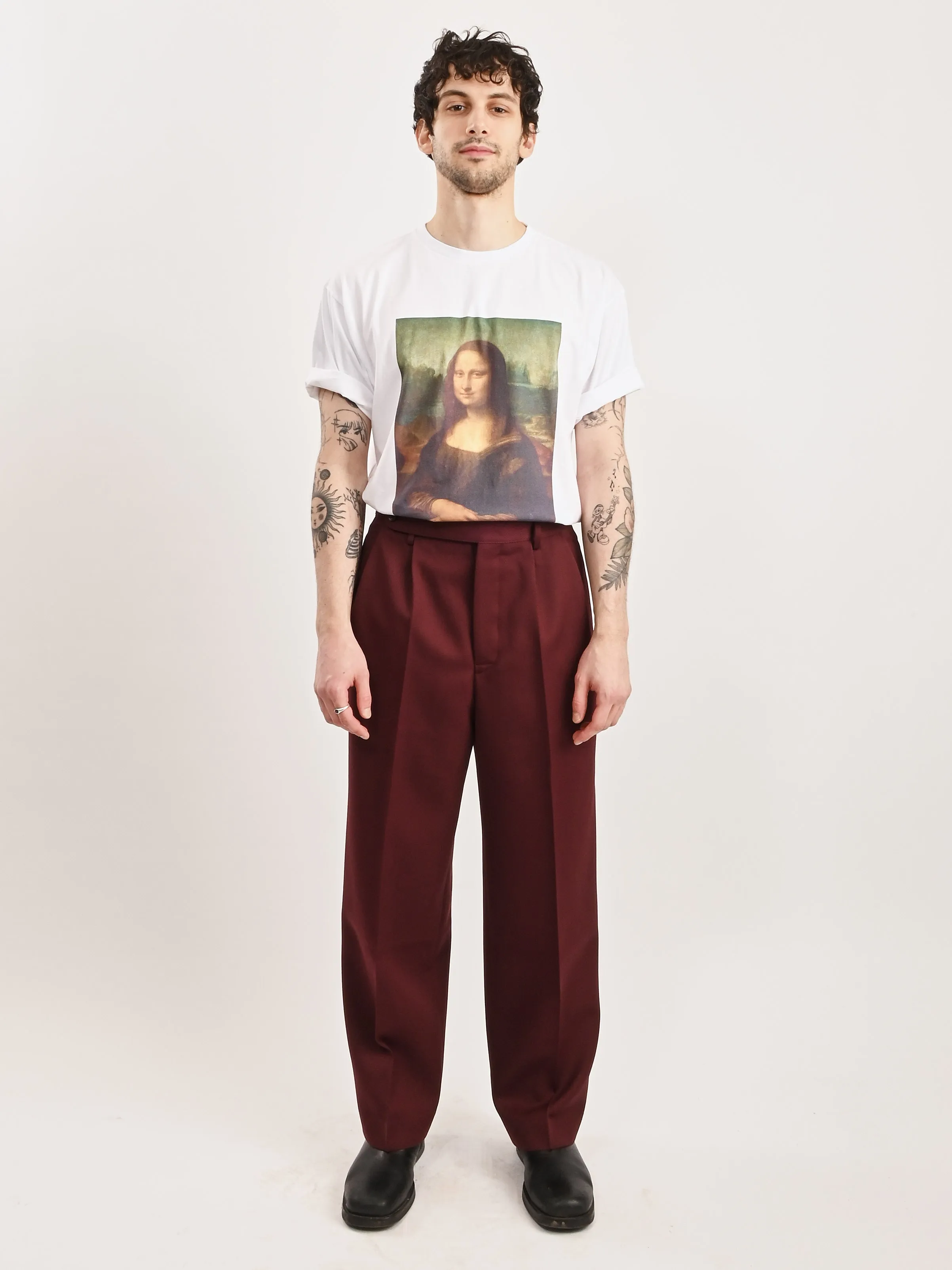 Burgundy Riding Twill Braided Trouser