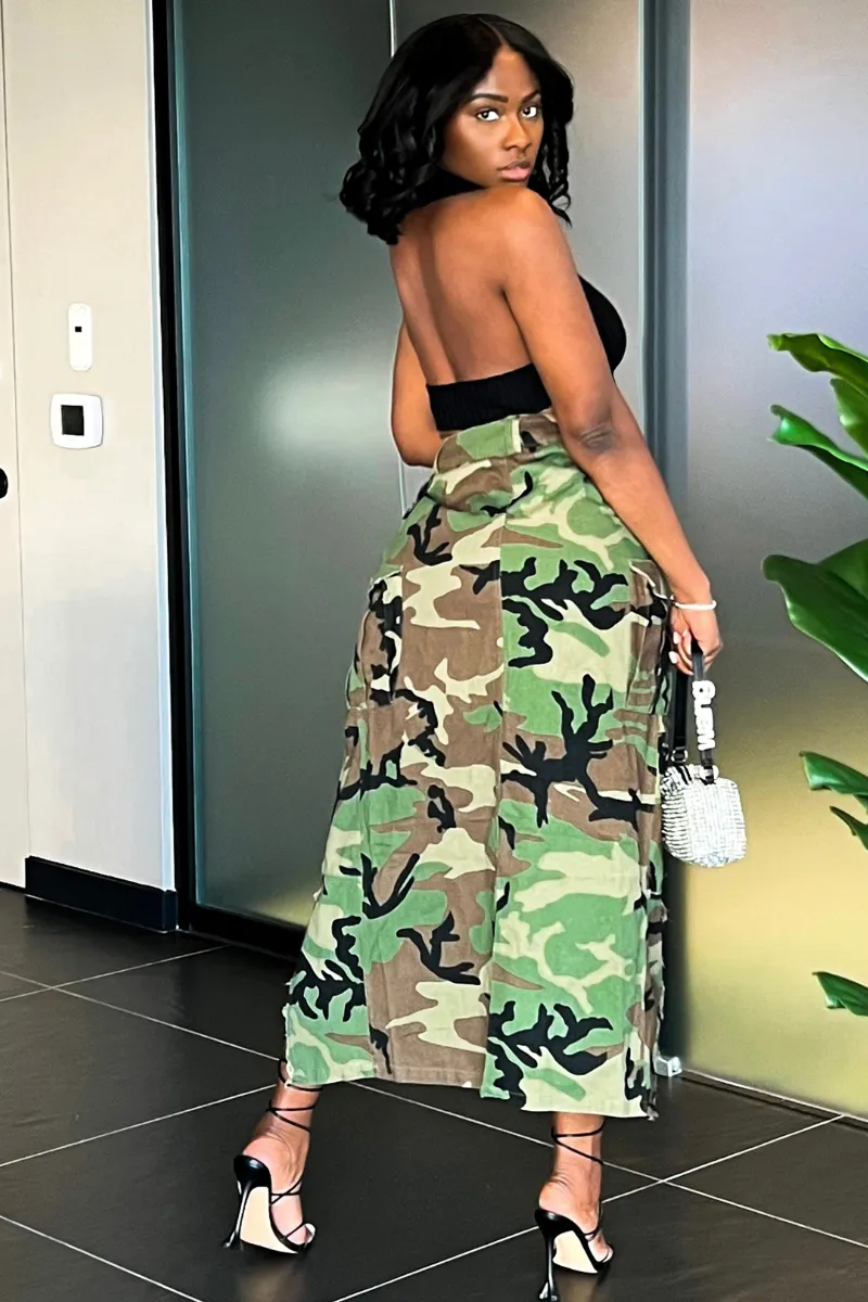 CAMOUFLAGE HITTER SPLIT | SKIRT (S-XL)