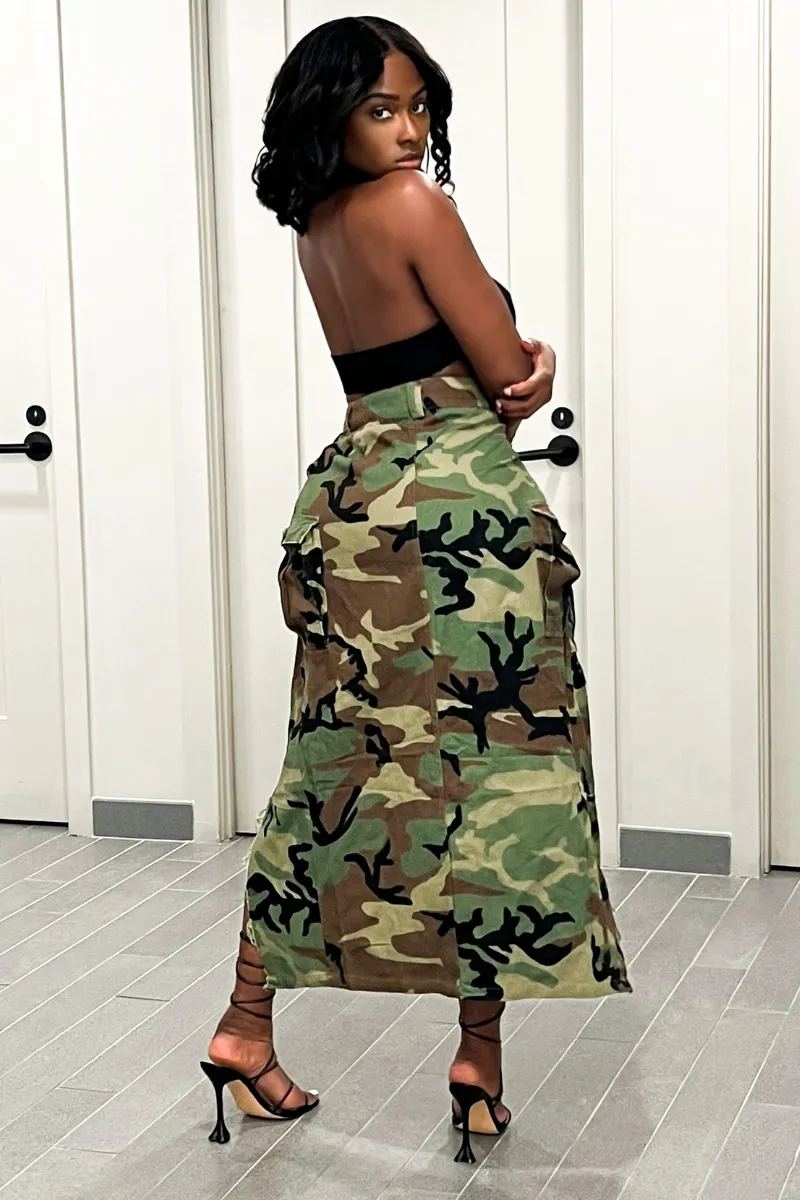 CAMOUFLAGE HITTER SPLIT | SKIRT (S-XL)