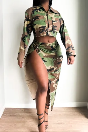 CAMOUFLAGE HITTER SPLIT | SKIRT (S-XL)