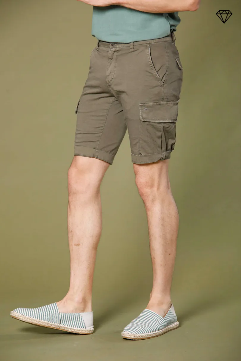 Chile men's cargo bermuda shorts in stretch satin slim fit ①