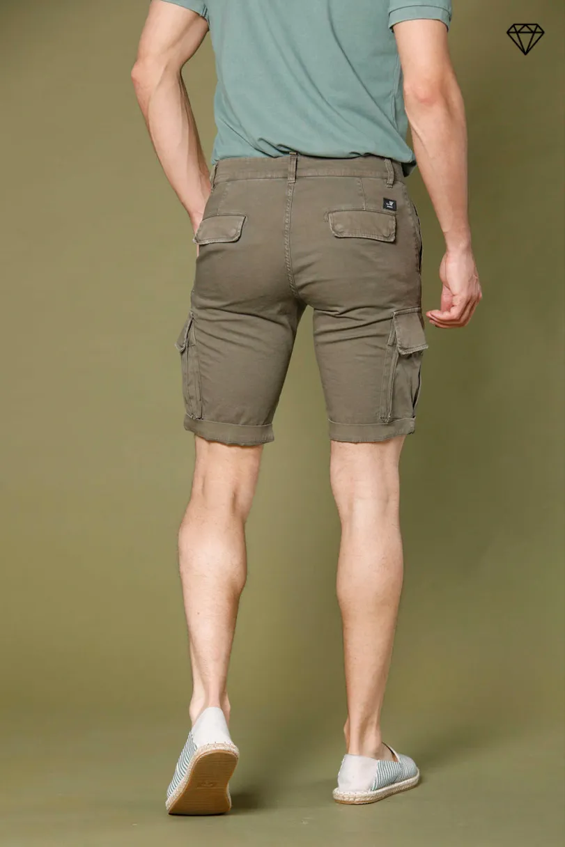 Chile men's cargo bermuda shorts in stretch satin slim fit ①