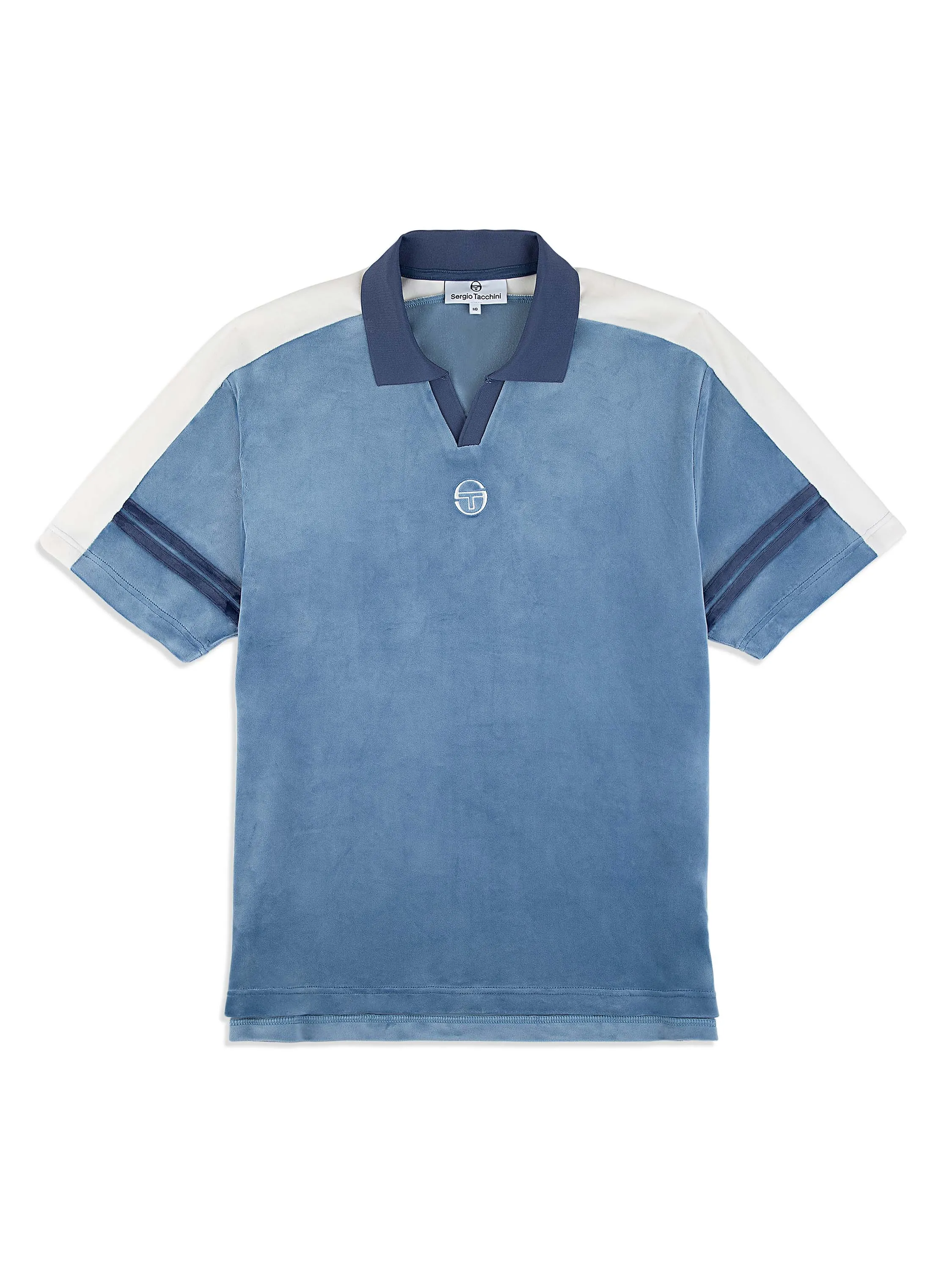 Cielo Velour Polo- Faded Denim