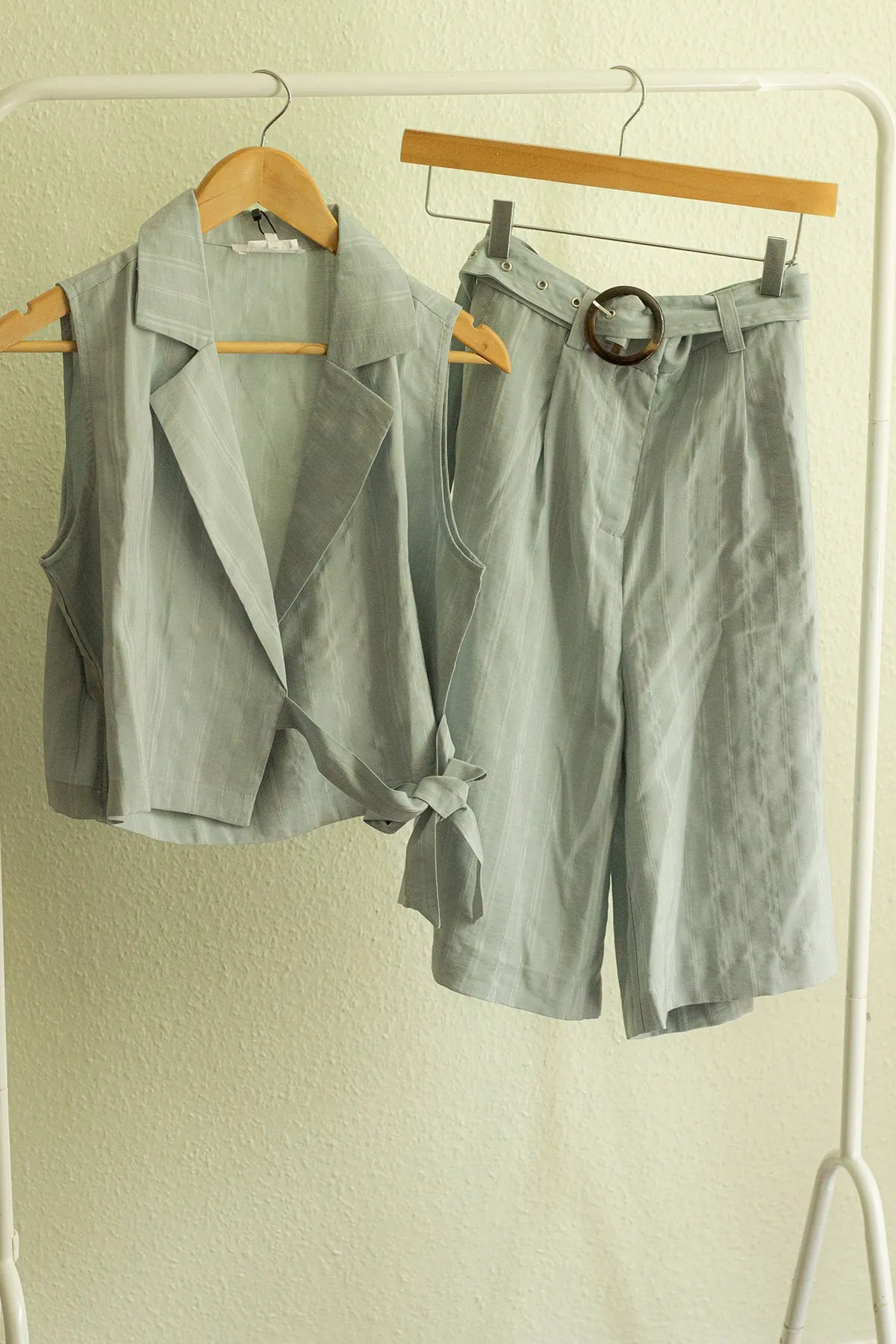 City Short With Self-Fabric Belt With Buckle