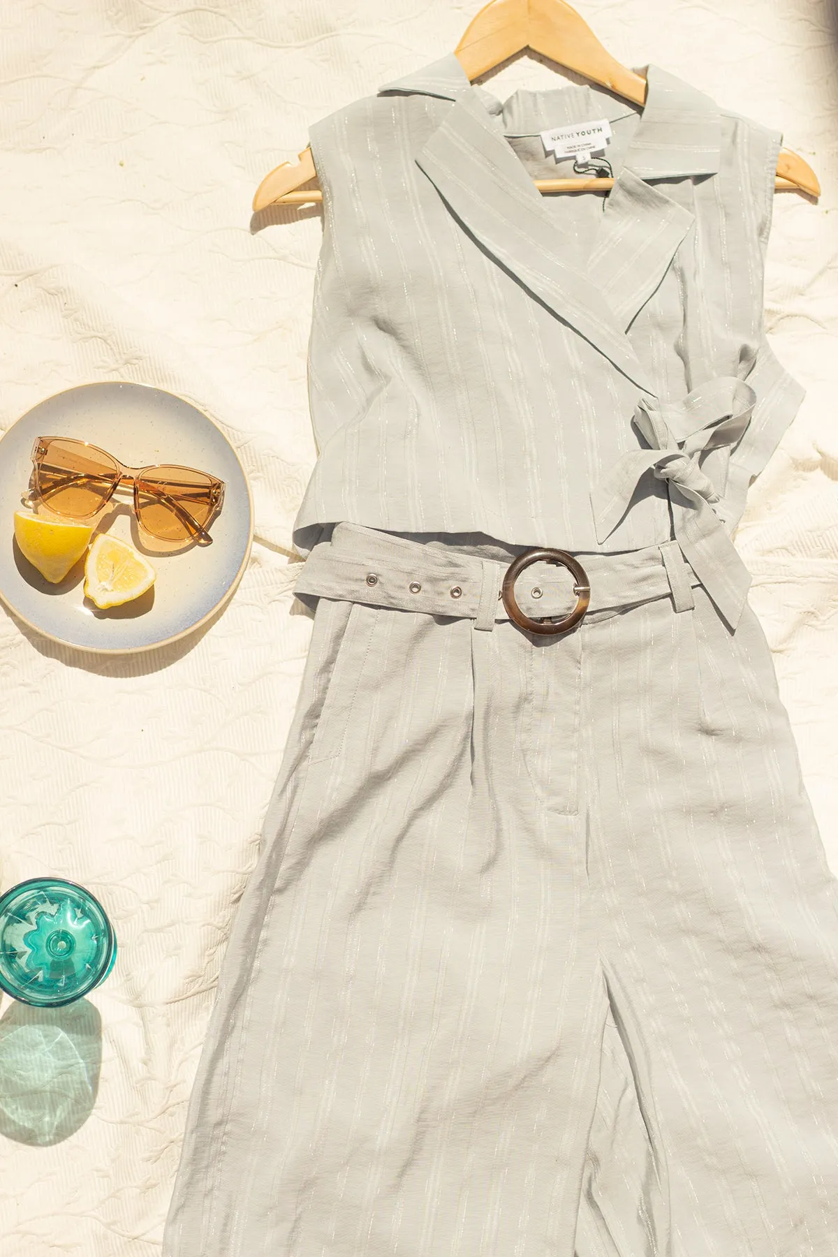 City Short With Self-Fabric Belt With Buckle