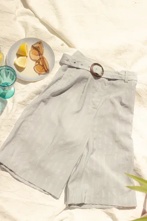 City Short With Self-Fabric Belt With Buckle