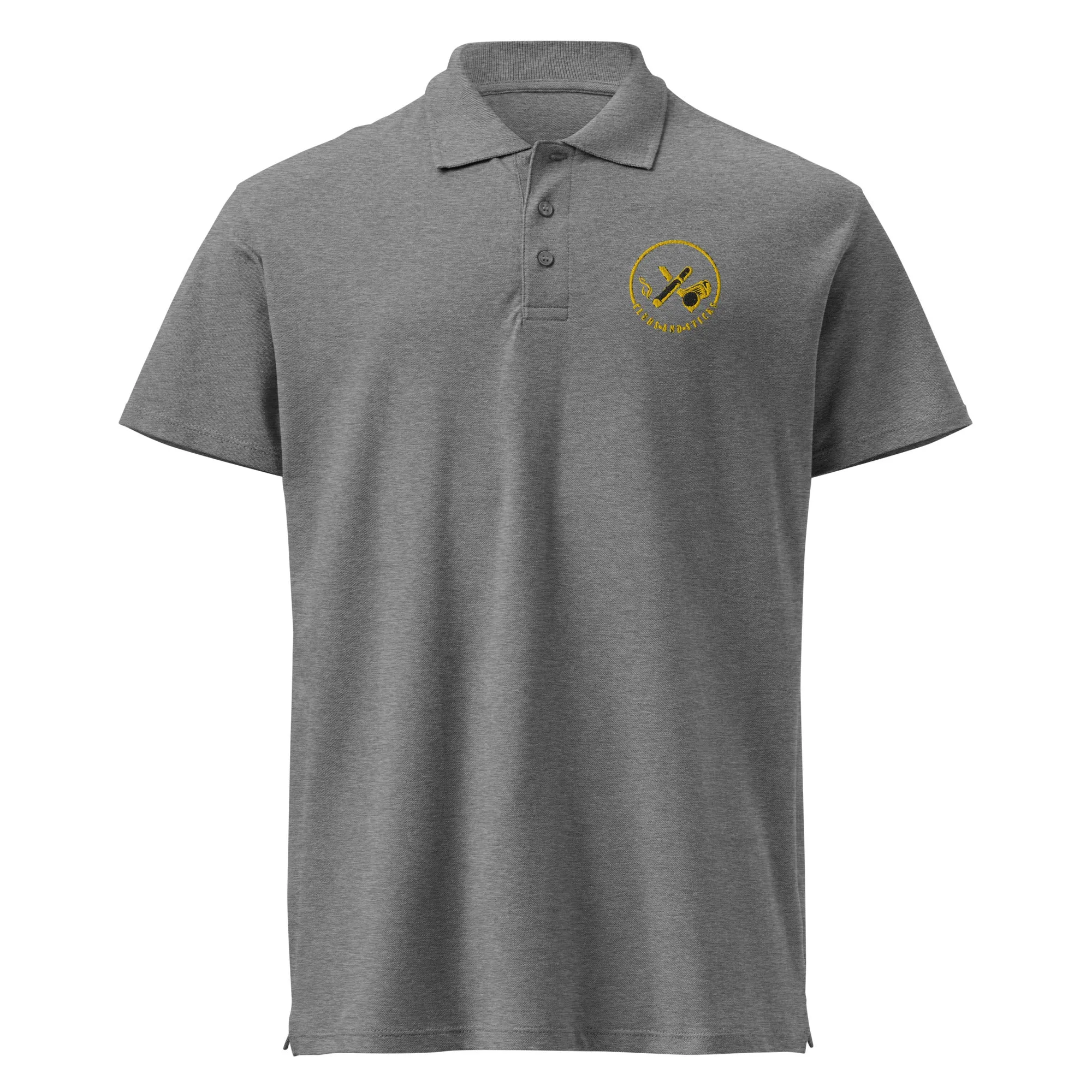Clubs and Sticks Premium Pique Embroidered Polo Shirt - Yellow