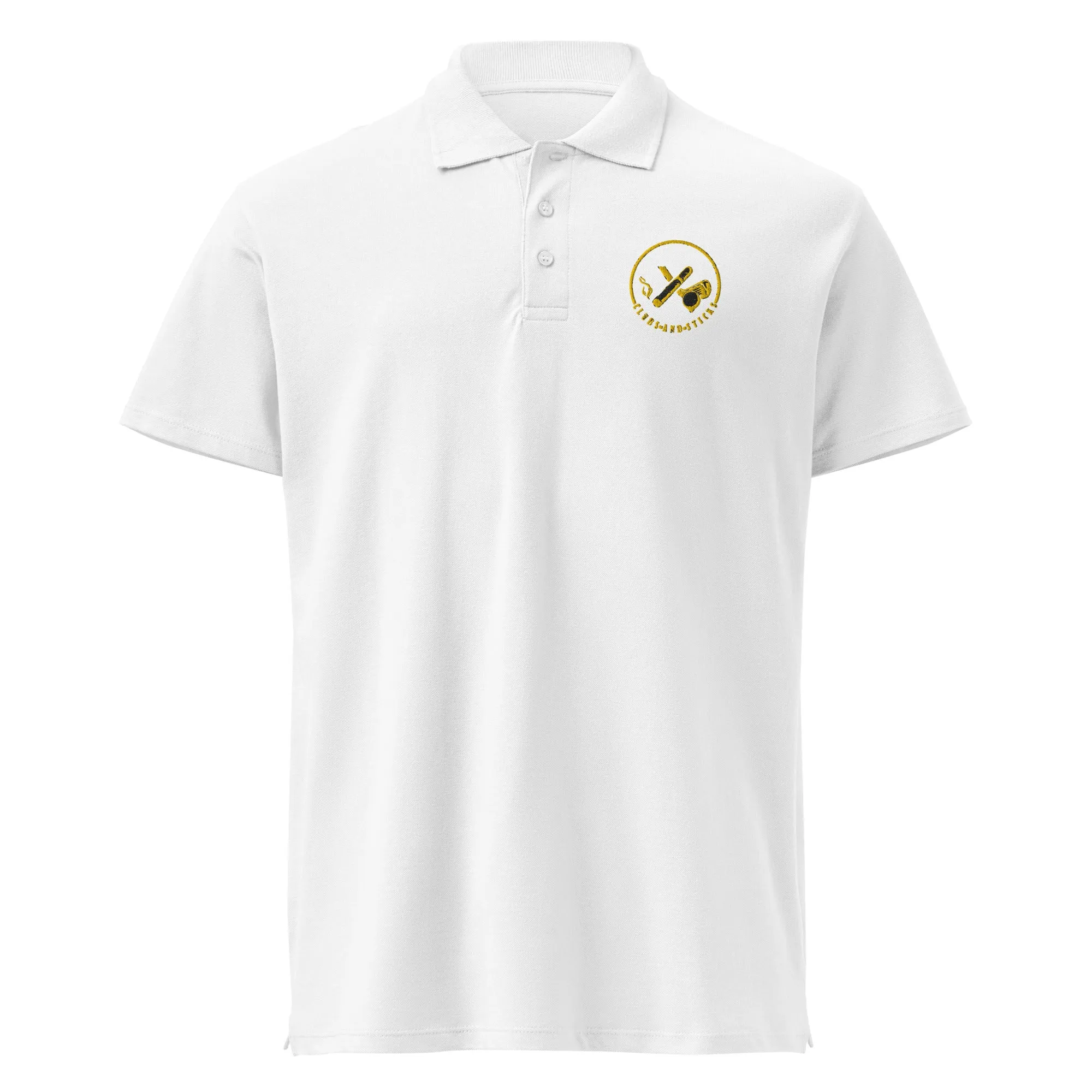 Clubs and Sticks Premium Pique Embroidered Polo Shirt - Yellow