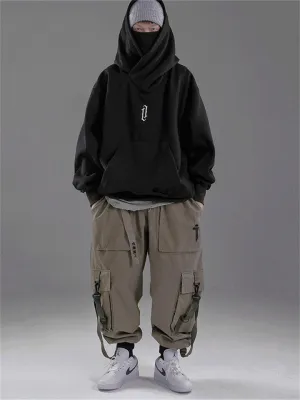 Cool Japanese Street Style Turtleneck Face Cover Ninja Hoodies