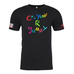 CRAYONS R YUMMY Crayon Shirt (OD OR CHARCOAL GRAY)
