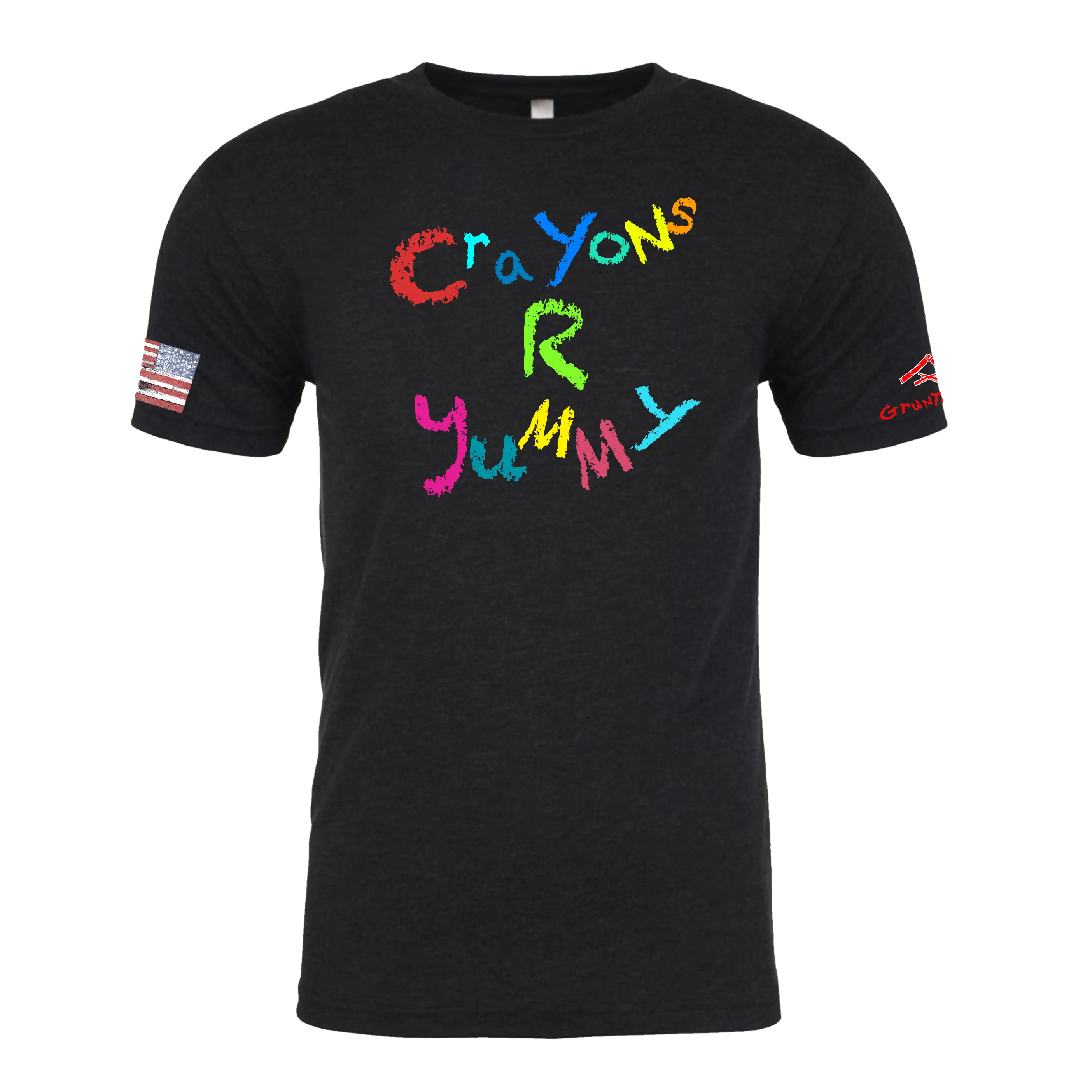 CRAYONS R YUMMY Crayon Shirt (OD OR CHARCOAL GRAY)