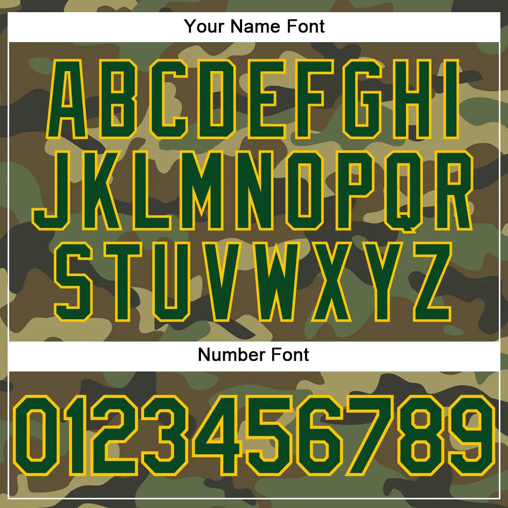 Custom Camo Green-Yellow Performance Salute To Service T-Shirt