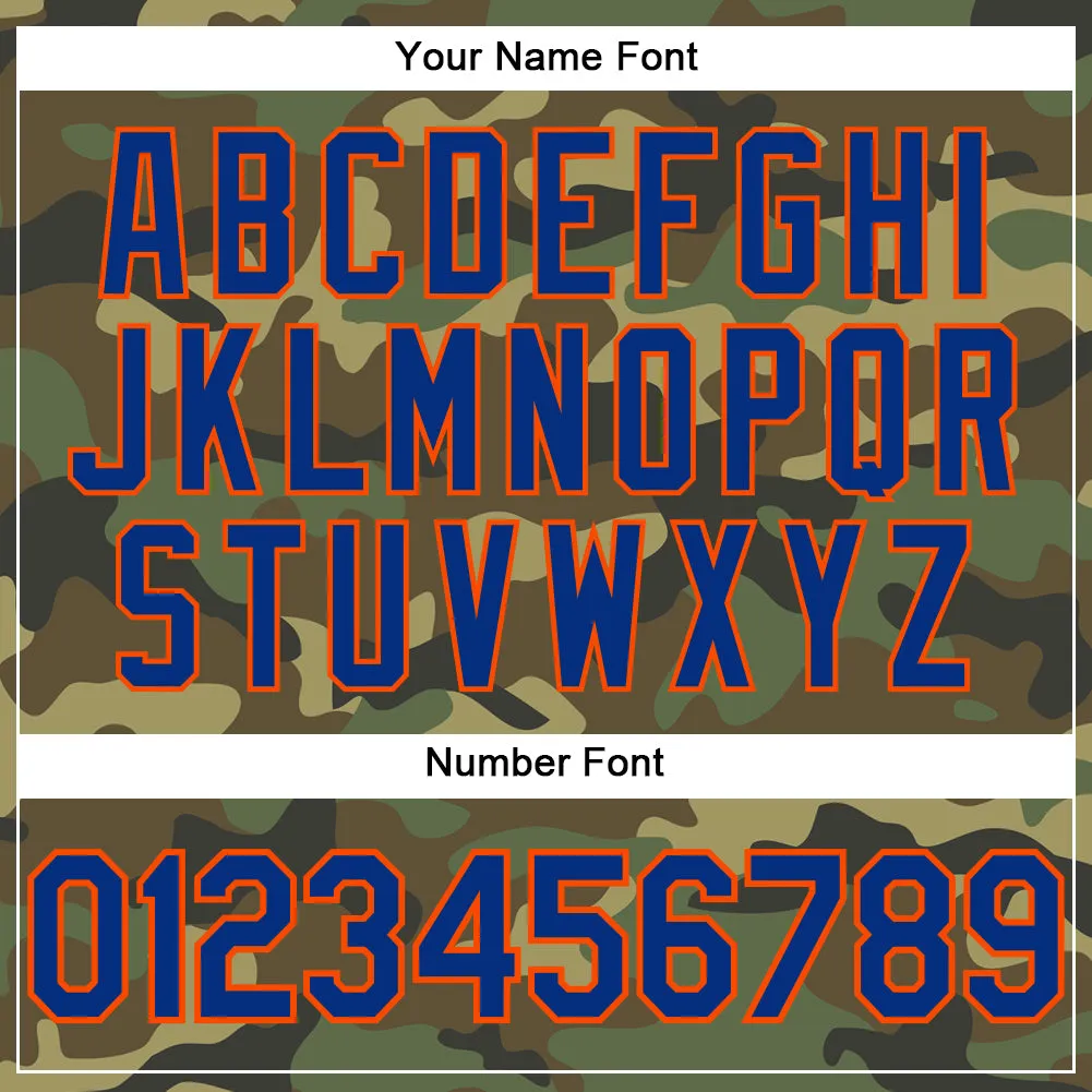 Custom Camo Royal-Orange Performance Salute To Service T-Shirt