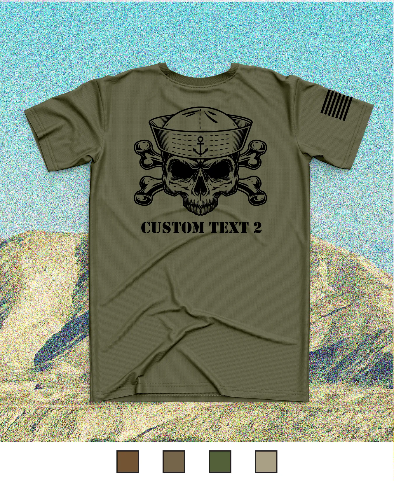 CUSTOM Emblem Anchor Series Core Men's SS Performance Tee - Anchor Skull