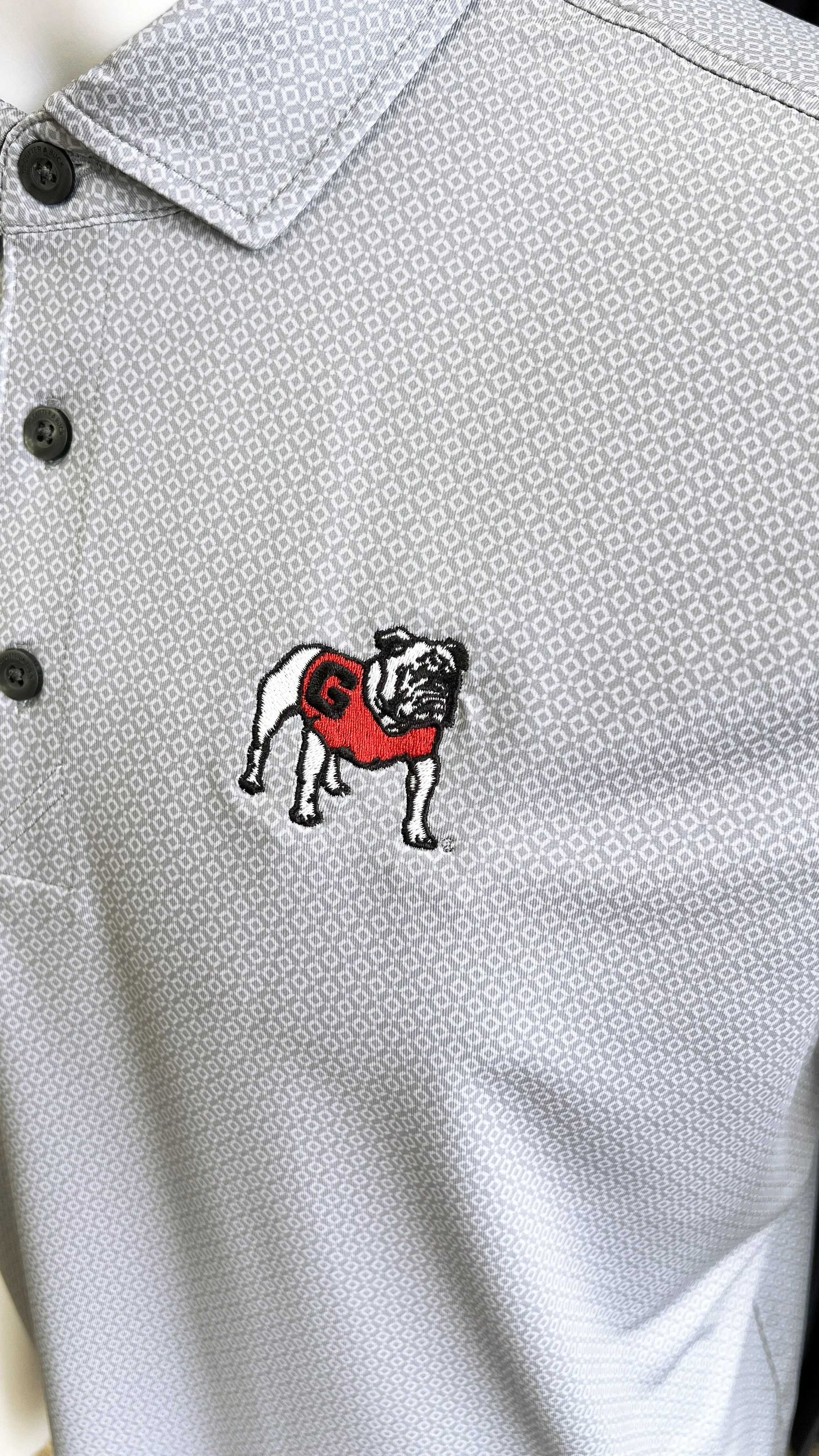 Cutter & Buck Georgia Bulldogs Pike Eco Symmetry Print Stretch Polo