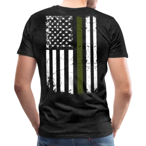 Daddy Hero Protector Hero Military Green Flag on Back Men's Premium T-Shirt