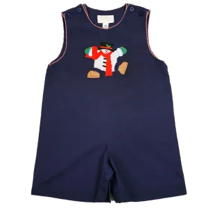 Dancing Snowman Navy Blue Romper