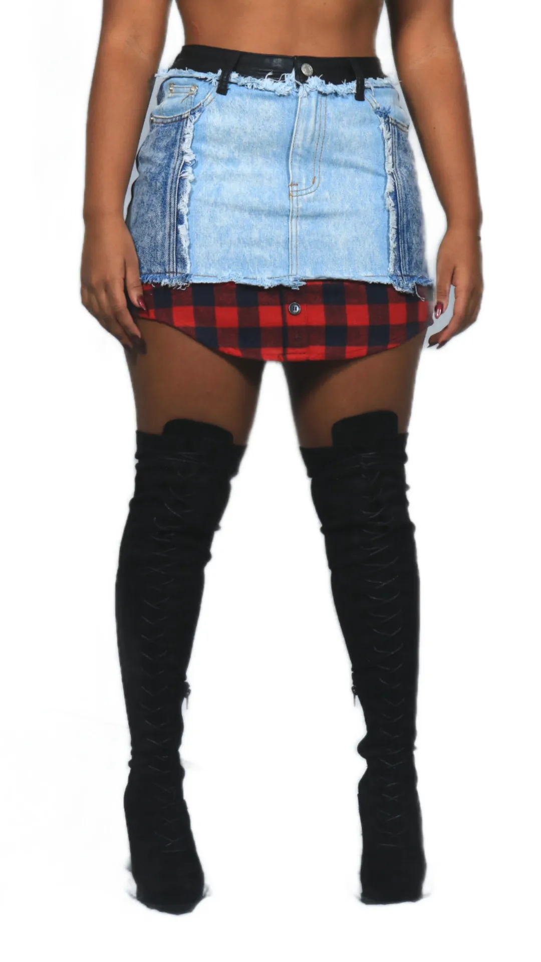 Denim and Plaid Chic