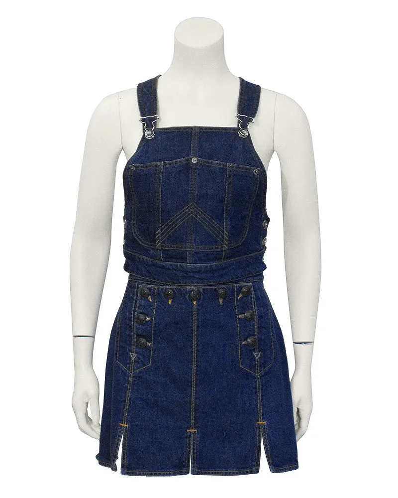 Denim Bib and Mini Skirt