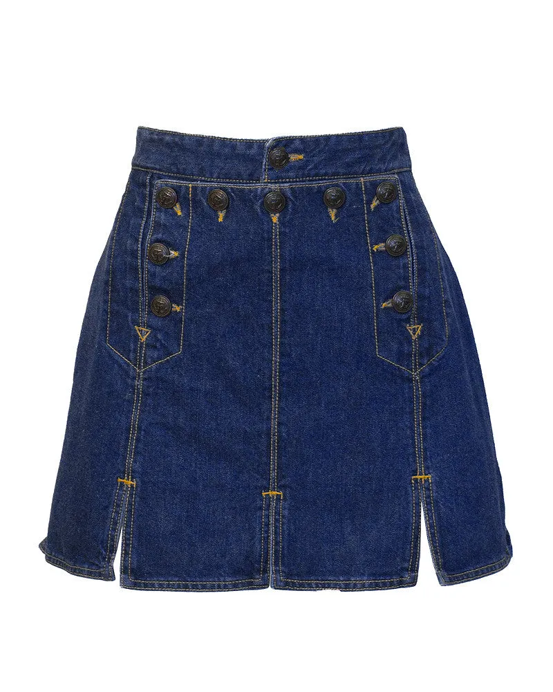 Denim Bib and Mini Skirt