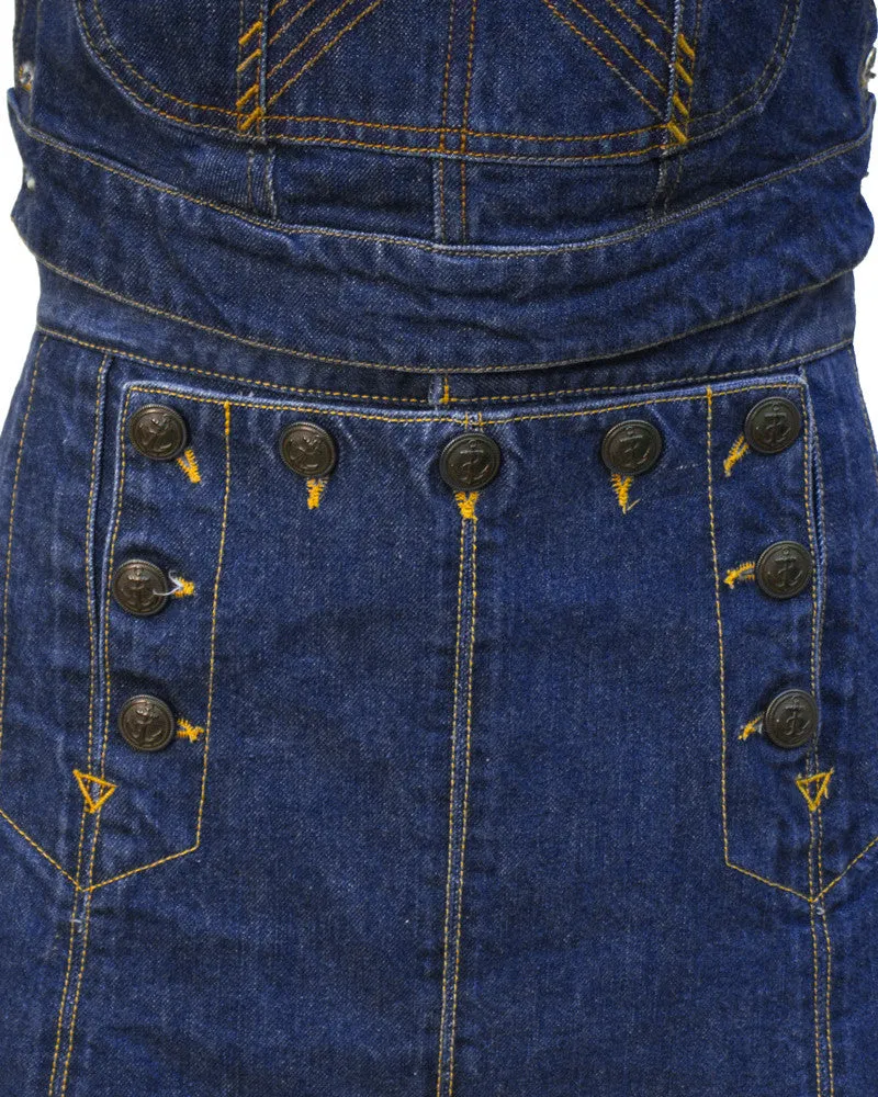 Denim Bib and Mini Skirt