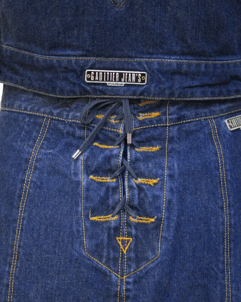 Denim Bib and Mini Skirt