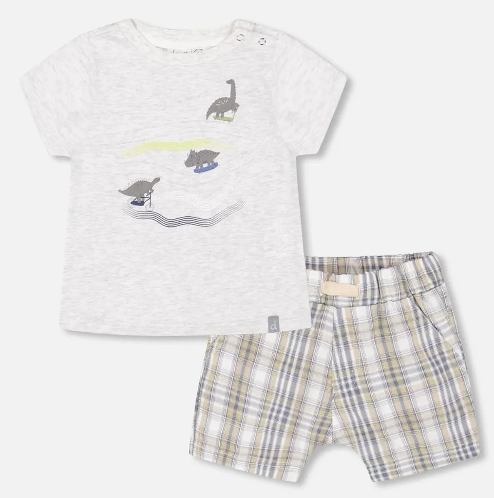 Deux Par Deux Top and Plaid Short