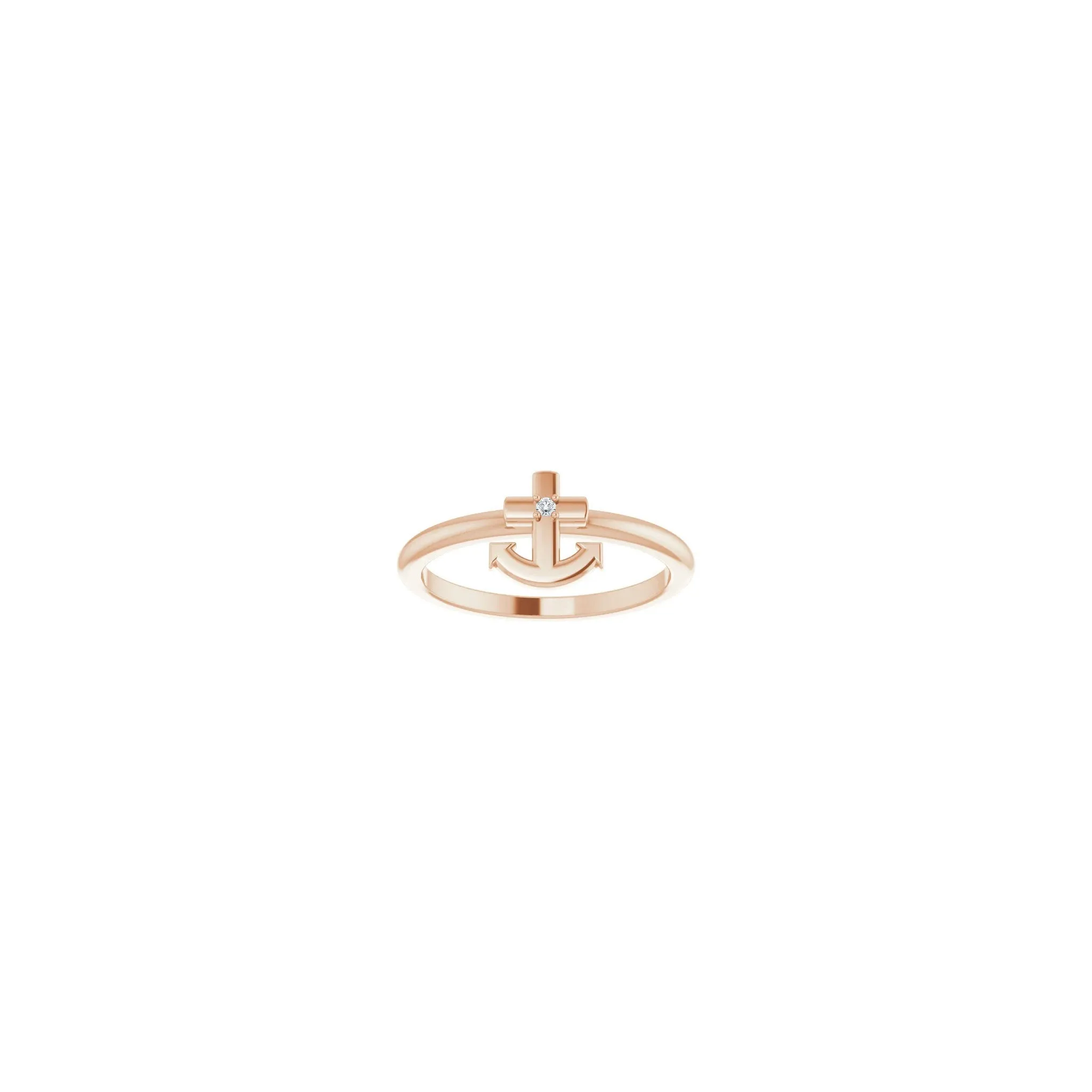 Diamond Anchor Cross Ring