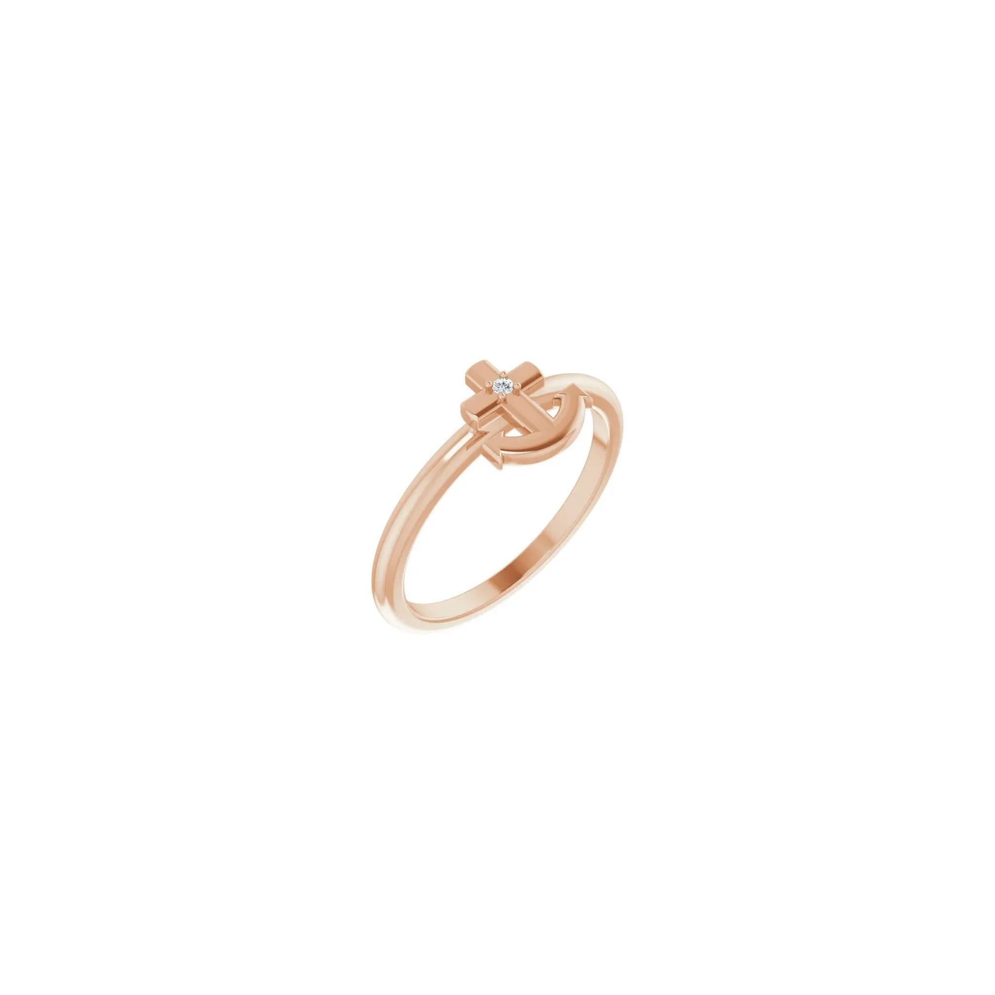 Diamond Anchor Cross Ring