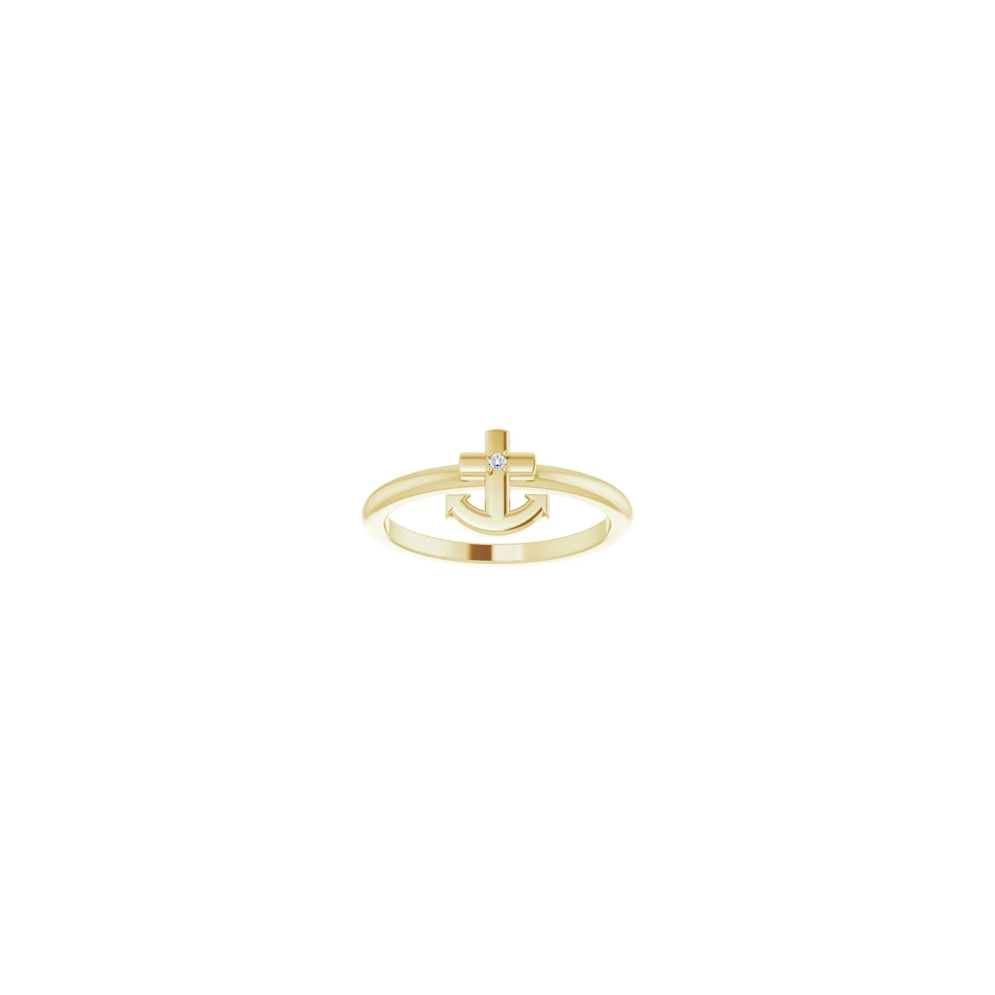 Diamond Anchor Cross Ring