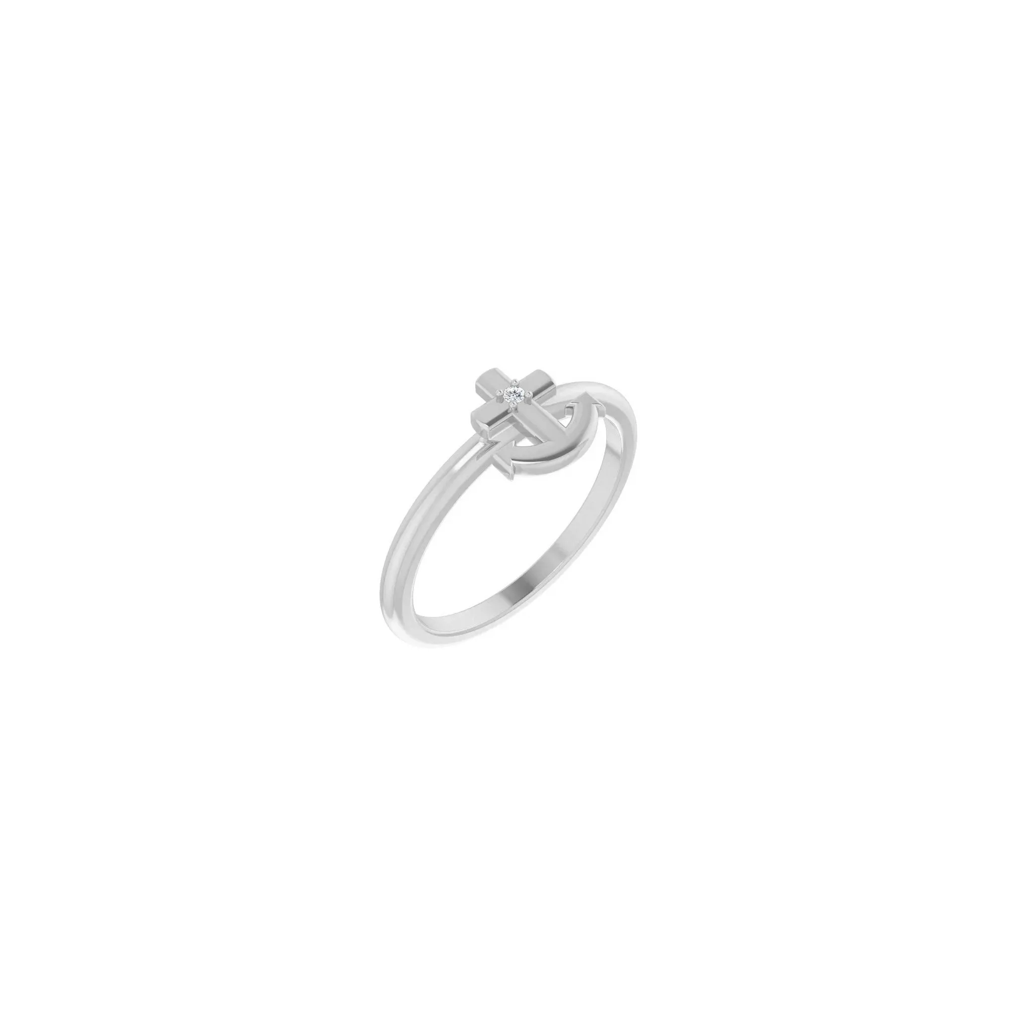 Diamond Anchor Cross Ring